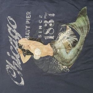 Chicago Navy Pier souvenir Tshirt blue Men Sz S   TSHIRT DEAL